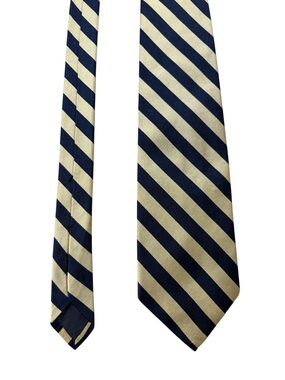 Brooks Brothers Gold/Navy Striped Silk Tie
